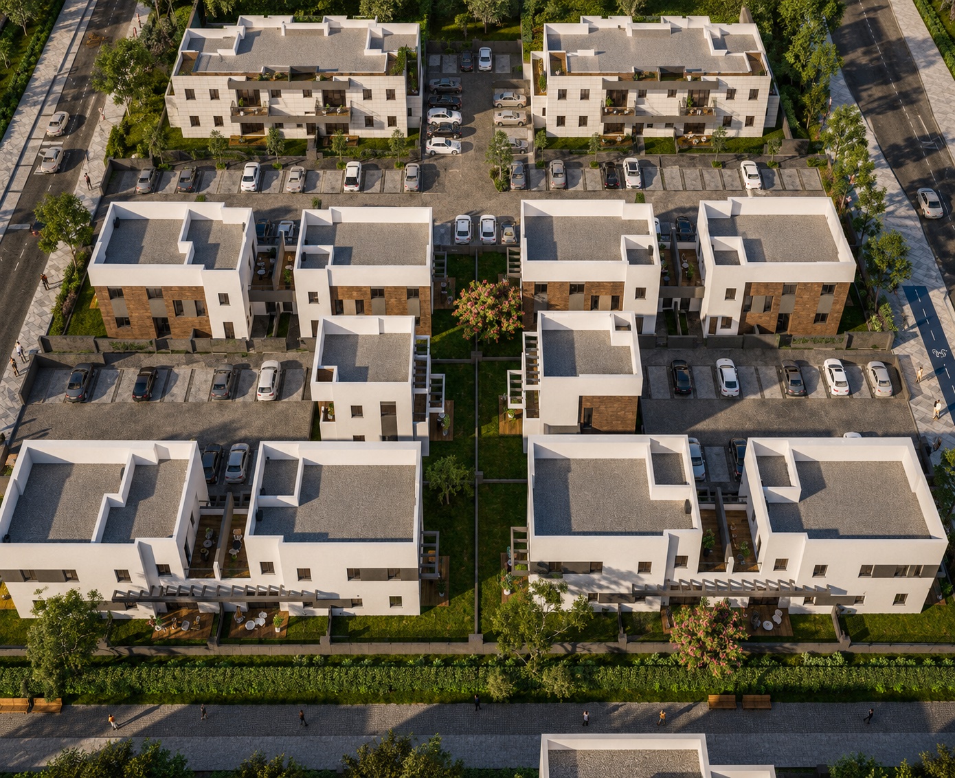 מבט על של מתחם Urban Village אופקים וחצרות הבתים